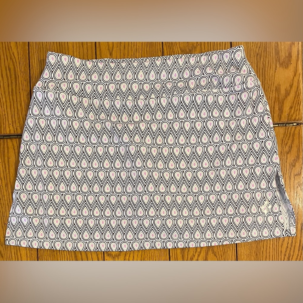 EUC 4 All by Jofit skort, size medium, lined, purple/black/brown design